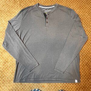 Fair Harbor The SeaBreeze Henley Gray SZ XL Fishing UVF 50 Beachy Vacation Mode